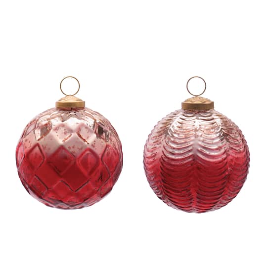 Melrose 4" Glass Ball Ornament Set